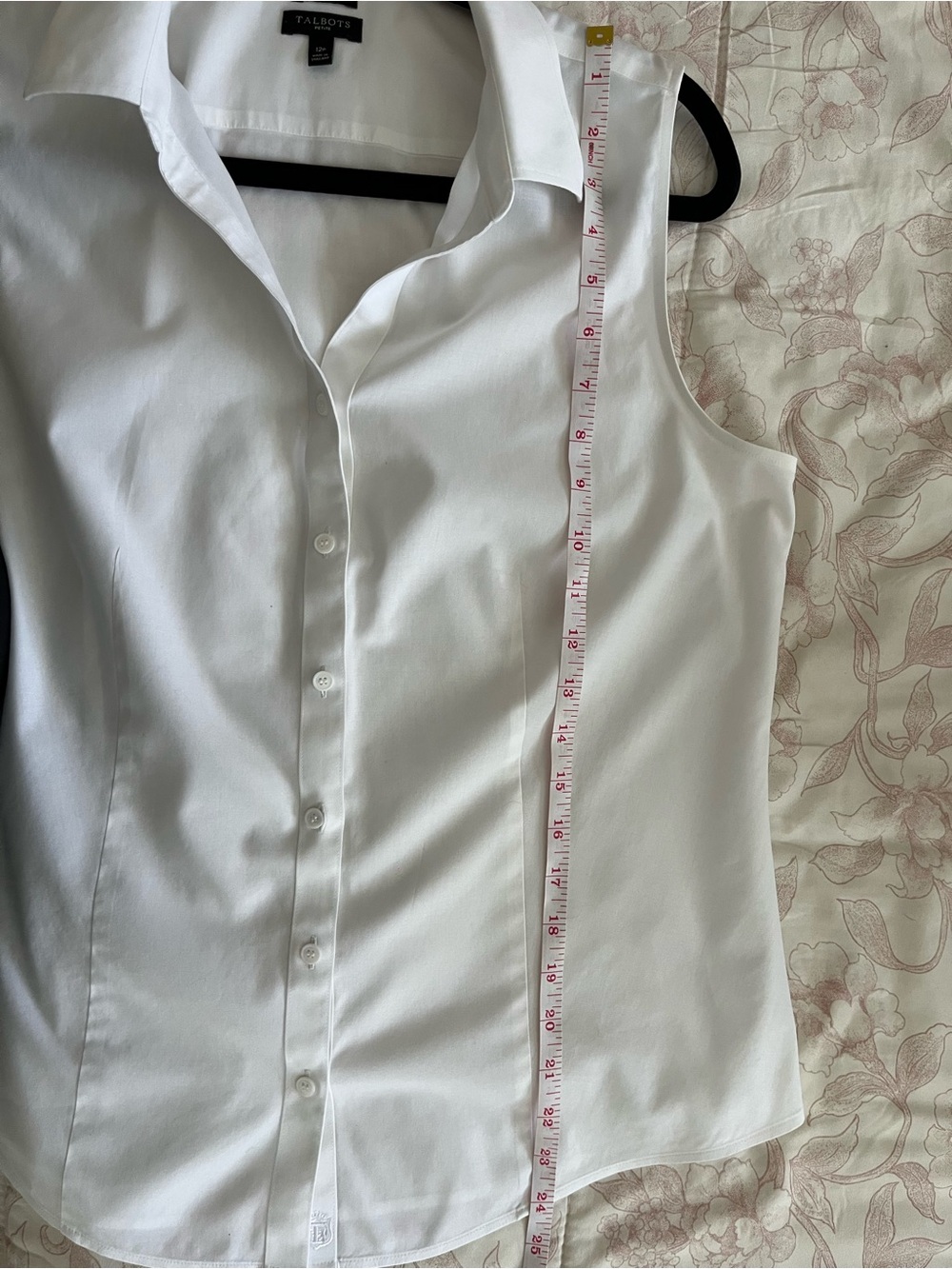 Talbots White NON-IRON SLEEVELESS PERFECT SHIRT 12P - Picture 6 of 7